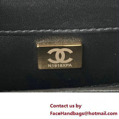 Chanel Shearling Small Flap Bag with Top Handle AS3498 Black 2024