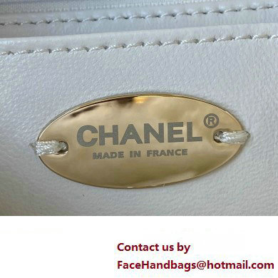 Chanel Shearling and Crystal Flap Bag AS2240 White 2023