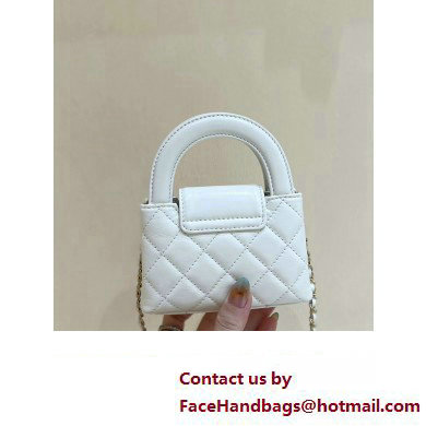 Chanel Shiny Aged Calfskin Clutch with Chain Bag AP3435 White 2023 (ORIGINAL QUALITY)