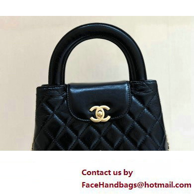 Chanel Shiny Aged Calfskin Mini Shopping Bag AS4416 Black 2023 (ORIGINAL QUALITY)