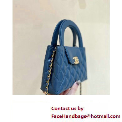 Chanel Shiny Aged Calfskin Mini Shopping Bag AS4416 Blue 2023 (ORIGINAL QUALITY)