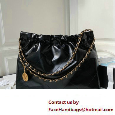 Chanel Shiny Calfskin CHANEL 22 East West Shopping Bag AS4486 Black/Gold 2023