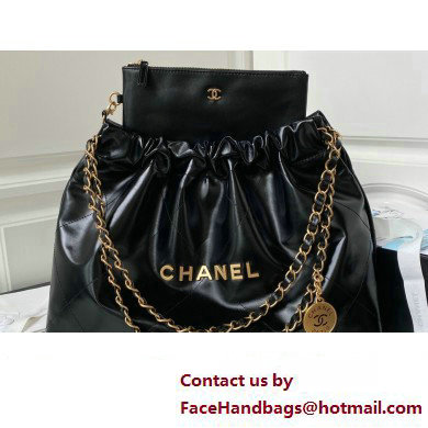 Chanel Shiny Calfskin CHANEL 22 East West Shopping Bag AS4486 Black/Gold 2023