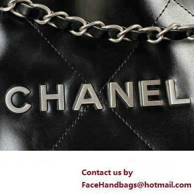 Chanel Shiny Calfskin CHANEL 22 East West Shopping Bag AS4486 Black/Silver 2023