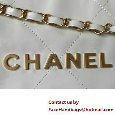 Chanel Shiny Calfskin CHANEL 22 East West Shopping Bag AS4486 White 2023