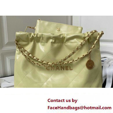 Chanel Shiny Calfskin CHANEL 22 East West Shopping Bag AS4486 Yellow 2023