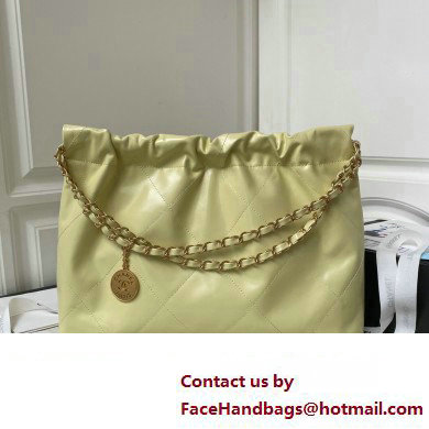 Chanel Shiny Calfskin CHANEL 22 East West Shopping Bag AS4486 Yellow 2023