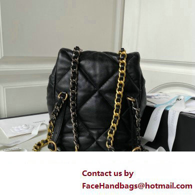 Chanel Shiny Lambskin Chanel 19 Backpack Bag AS4223 Black 2024