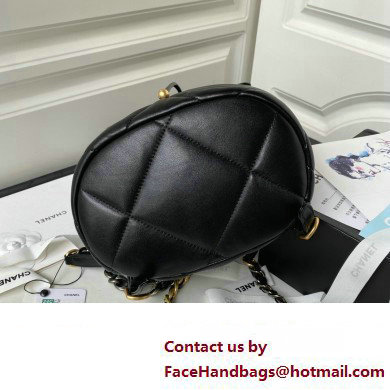 Chanel Shiny Lambskin Chanel 19 Backpack Bag AS4223 Black 2024