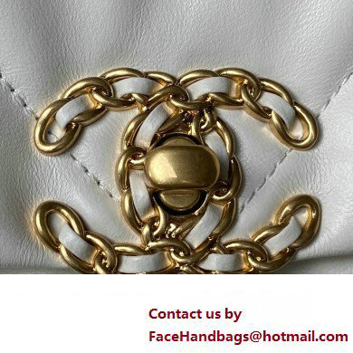 Chanel Shiny Lambskin Chanel 19 Backpack Bag AS4223 White 2024