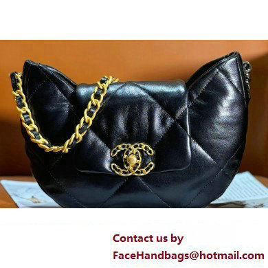 Chanel Shiny Lambskin Chanel 19 Bag AS4638 Black 2024