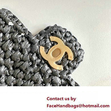 Chanel Shopping Bag in Raffia Effect Braided Tweed AS3786 Black 2023