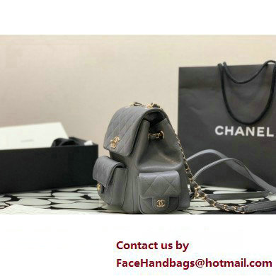 Chanel Small Backpack in Grained Shiny Calfskin AS4399 GRAY 2023