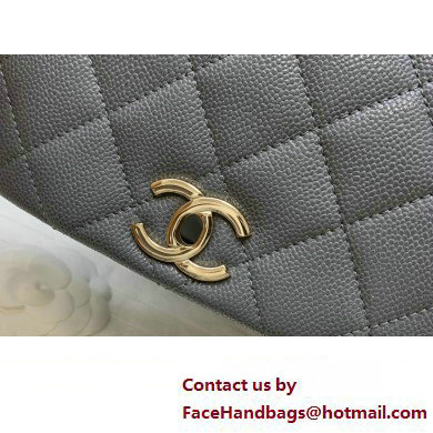 Chanel Small Backpack in Grained Shiny Calfskin AS4399 GRAY 2023