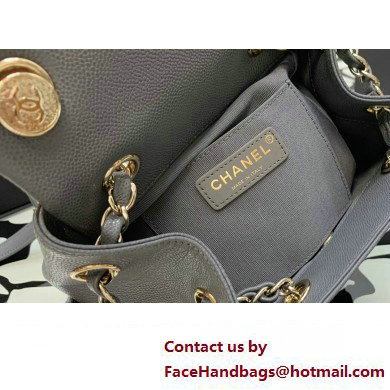 Chanel Small Backpack in Grained Shiny Calfskin AS4399 GRAY 2023