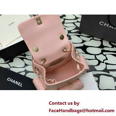 Chanel Small Backpack in Grained Shiny Calfskin AS4399 PINK 2023