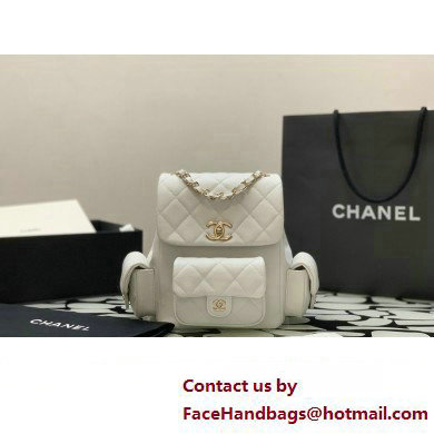 Chanel Small Backpack in Grained Shiny Calfskin AS4399 WHITE 2023