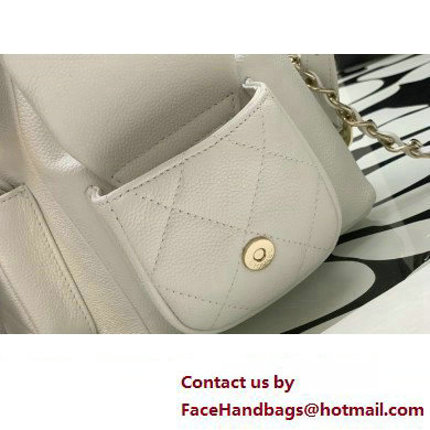 Chanel Small Backpack in Grained Shiny Calfskin AS4399 WHITE 2023