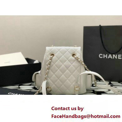 Chanel Small Backpack in Grained Shiny Calfskin AS4399 WHITE 2023