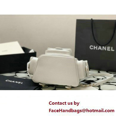 Chanel Small Backpack in Grained Shiny Calfskin AS4399 WHITE 2023