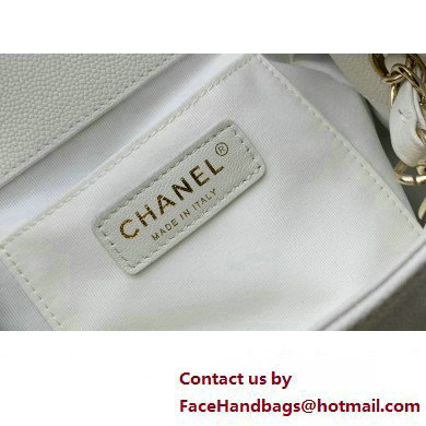 Chanel Small Backpack in Grained Shiny Calfskin AS4399 WHITE 2023