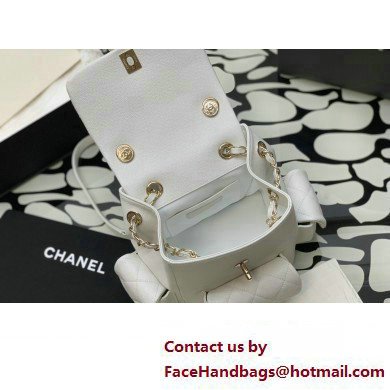 Chanel Small Backpack in Grained Shiny Calfskin AS4399 WHITE 2023