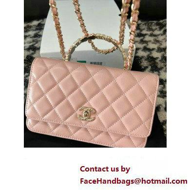 Chanel Small Flap Bag with Flower Top Handle A96033 Pink 2024