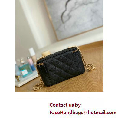 Chanel Small Sweet Heart Vanity Case Bag 81247 in Grained Calfskin Black