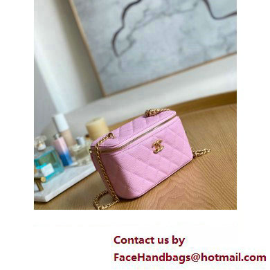 Chanel Small Sweet Heart Vanity Case Bag 81247 in Grained Calfskin Pink