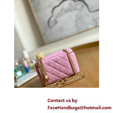 Chanel Small Sweet Heart Vanity Case Bag 81247 in Grained Calfskin Pink