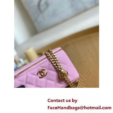 Chanel Small Sweet Heart Vanity Case Bag 81247 in Grained Calfskin Pink