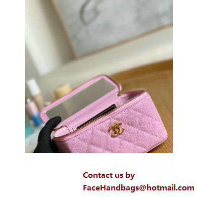 Chanel Small Sweet Heart Vanity Case Bag 81247 in Grained Calfskin Pink