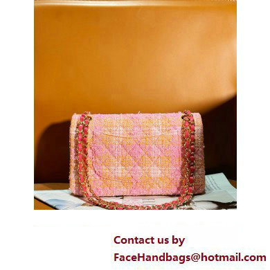 Chanel Tweed 1112 Classic Flap Bag pink 2023