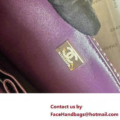 Chanel Tweed 1112 Classic Flap Bag purple 2023