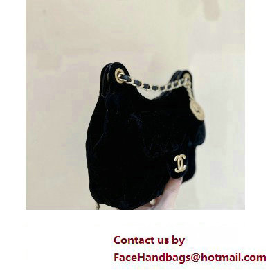 Chanel Velvet Small Hobo Bag AS4323 Black 2023 (ORIGINAL QUALITY) - Click Image to Close