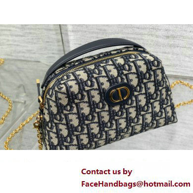 Dior 30 Montaigne D-Cosy Mini Bag in Blue Dior Oblique Jacquard