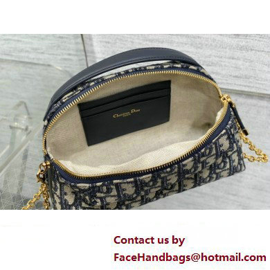 Dior 30 Montaigne D-Cosy Mini Bag in Blue Dior Oblique Jacquard