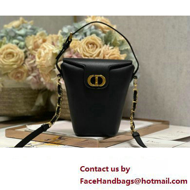 Dior 30 Montaigne Mini Bucket Bag In Calfskin Black 2024