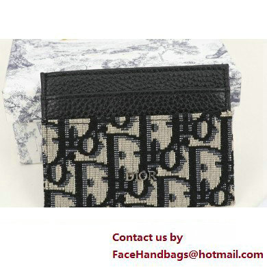 Dior Card Holder in Beige and Black Dior Oblique Jacquard