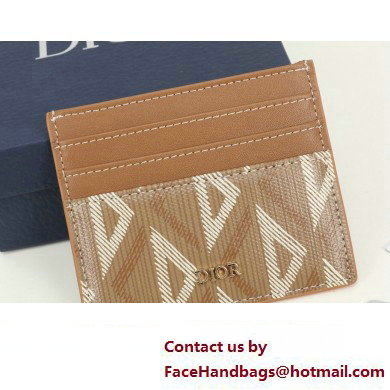 Dior Card Holder in Brown CD Diamond Canvas - Click Image to Close