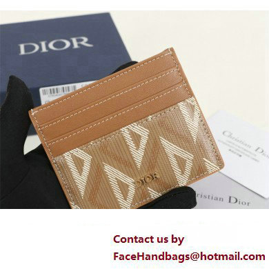 Dior Card Holder in Brown CD Diamond Canvas