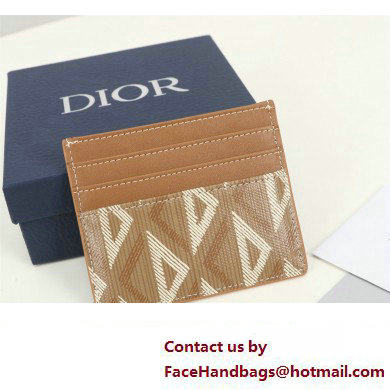 Dior Card Holder in Brown CD Diamond Canvas