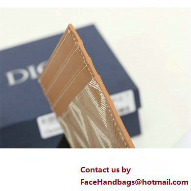 Dior Card Holder in Brown CD Diamond Canvas