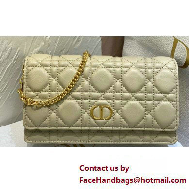 Dior Caro Pouch Bag in Beige Soft Cannage Calfskin 2024