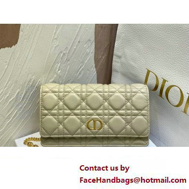 Dior Caro Pouch Bag in Beige Soft Cannage Calfskin 2024