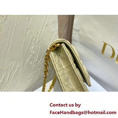 Dior Caro Pouch Bag in Beige Soft Cannage Calfskin 2024