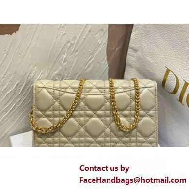 Dior Caro Pouch Bag in Beige Soft Cannage Calfskin 2024