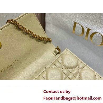 Dior Caro Pouch Bag in Beige Soft Cannage Calfskin 2024