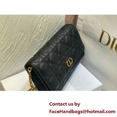 Dior Caro Pouch Bag in Black Soft Cannage Calfskin 2024