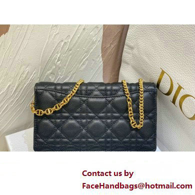 Dior Caro Pouch Bag in Black Soft Cannage Calfskin 2024